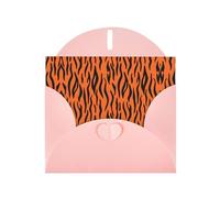 Pearl Paper Tiger Stripes Orange Pattern Printed Greeting Card With Envelope,Blank Inside For Birthday,Christmas, All Occasions,6x4 Inch