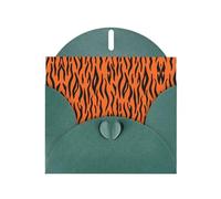 Pearl Paper Tiger Stripes Orange Pattern Printed Greeting Card With Envelope,Blank Inside For Birthday,Christmas, All Occasions,6x4 Inch