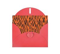 Pearl Paper Tiger Stripes Orange Pattern Printed Greeting Card With Envelope,Blank Inside For Birthday,Christmas, All Occasions,6x4 Inch
