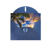 Pearl Paper Tropical Hawaii Palm Tree Ocean Sea Sunset Printed Greeting Card With Envelope,Blank Inside For Birthday,Christmas, All Occasions,6x4 Inch