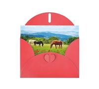 Pearl Paper Various Kinds Of Horses Printed Greeting Card With Envelope,Blank Inside For Birthday,Christmas, All Occasions,6x4 Inch