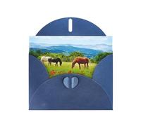 Pearl Paper Various Kinds Of Horses Printed Greeting Card With Envelope,Blank Inside For Birthday,Christmas, All Occasions,6x4 Inch