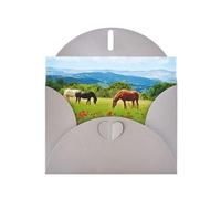 Pearl Paper Various Kinds Of Horses Printed Greeting Card With Envelope,Blank Inside For Birthday,Christmas, All Occasions,6x4 Inch