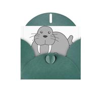 Pearl Paper Walrus Printed Greeting Card With Envelope,Blank Inside For Birthday,Christmas, All Occasions,6x4 Inch