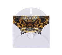 Pearl Paper Yellow Snake Printed Greeting Card With Envelope,Blank Inside For Birthday,Christmas, All Occasions,6x4 Inch