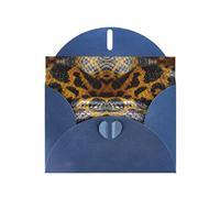 Pearl Paper Yellow Snake Printed Greeting Card With Envelope,Blank Inside For Birthday,Christmas, All Occasions,6x4 Inch