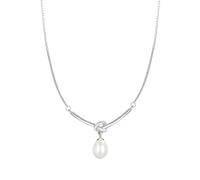 Pearl Pendant Necklace for Women Dainty Knot Choker Charm Necklace Knot Infinity Lariat Statement Necklaces Trendy Twisted Knots Chain Jewelry Gifts, Long, Metal, No Gemstone