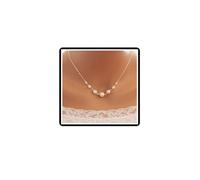 Pearl Pendant Necklace Minimalist 7 Faux Pearl Necklace Chain Jewelry for Women (Silver)