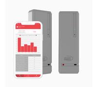 Pearl People Counter: Fully Wireless 2.4ghz Wi-Fi Visitor Counter/Patron Counter/Door Counter/Retail Customer Traffic Counter - in & Out Detection - Standard AA Batteries - iOS & Android App (Grey)