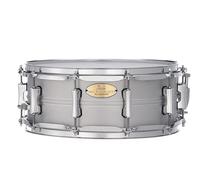 Pearl Primal Snare Collective 14"x5.5" Aluminum Snare Drum with Beaded 1mm Shell, Brushed Finish, 2.3mm Triple-Flanged Hoops, Dual Tension lugs, and deluxe strainer.