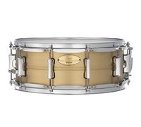 Pearl Primal Snare Collective 14"x5.5" Brass Snare Drum with Beaded 1mm Shell, Brushed Finish, 2.3mm Triple-Flanged Hoops, Dual Tension lugs, and deluxe strainer.