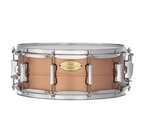 Pearl Primal Snare Collective 14"x5.5" Copper Snare Drum with Beaded 1mm Shell, Brushed Finish, 2.3mm Triple-Flanged Hoops, Dual Tension lugs, and deluxe strainer.