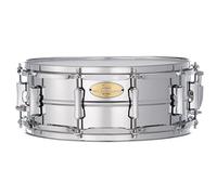 Pearl Primal Snare Collective 14"x5.5" Steel Snare Drum with Beaded 1mm Shell, Polished Chrome Finish, 2.3mm Triple-Flanged Hoops, Dual Tension lugs, and deluxe strainer.