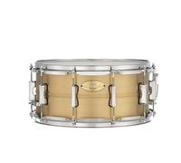 Pearl Primal Snare Collective 14"x6.5" Brass Snare Drum with Beaded 1mm Shell, Brushed Finish, 2.3mm Triple-Flanged Hoops, Dual Tension lugs, and deluxe strainer.