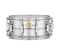 Pearl Primal Snare Collective 14"x6.5" Steel Snare Drum with Beaded 1mm Shell, Polished Chrome Finish, 2.3mm Triple-Flanged Hoops, Dual Tension lugs, and deluxe strainer.