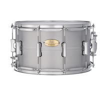 Pearl Primal Snare Collective 14"x8" Aluminum Snare Drum with Beaded 1mm Shell, Brushed Finish, 2.3mm Triple-Flanged Hoops, Dual Tension lugs, and deluxe strainer.