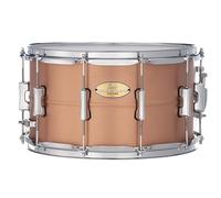 Pearl Primal Snare Collective 14"x8" Copper Snare Drum with Beaded 1mm Shell, Brushed Finish, 2.3mm Triple-Flanged Hoops, Dual Tension lugs, and deluxe strainer.