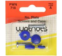 WOT-NOTS Number Plate Caps & Screws Blue - Pack of 2 - PWN718