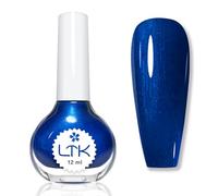 Pearl Quick Dry Nail Polish - Pearlescent Dark Blue With Glitter and Shimmer - 60 Seconds Air Dry No Bake Royal Long Last