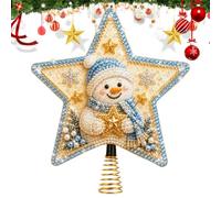 Pearl Rhinestone Art Tree Topper DIY Christmas Star Tree Decoration | Rhinestone Painting Art Kit for Beginners Adults Artists Hobbyists Home Apartment Workshop Living Room Bedroom Office snowman