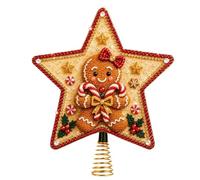 Pearl Rhinestone Art Tree Topper DIY Christmas Star Tree Decoration | Rhinestone Painting Art Kit for Beginners Adults Artists Hobbyists Home Apartment Workshop Living Room gingerbread man
