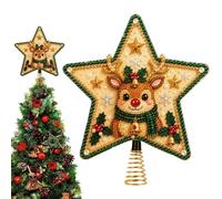 Pearl Rhinestone Art Tree Topper DIY Christmas Star Tree Top Decor | DIY Rhinestone Painting Set for Beginners Adults Artists Hobbyists Home Apartment Workshop Living Room Bedroom Office Elk
