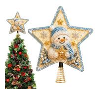 Pearl Rhinestone Art Tree Topper DIY Christmas Star Tree Top Decor | DIY Rhinestone Painting Set for Beginners Adults Artists Hobbyists Home Apartment Workshop Living Room Bedroom Office snowman