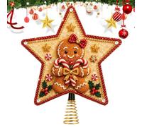 Pearl Rhinestone Art Tree Topper DIY Christmas Star Tree Top Decor | DIY Rhinestone Painting Set for Beginners Adults Artists Hobbyists Home Apartment Workshop Living Room gingerbread man