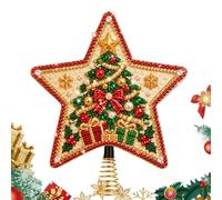 Pearl Rhinestone Art Tree Topper DIY Christmas Star Tree Top Decor | DIY Rhinestone Painting Set for Beginners Adults Artists Hobbyists Home Apartment Workshop Living Room Bedroom Christmas tree