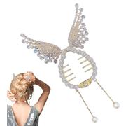 Pearl Rhinestone Tassel Ponytail Hair Clips - Long Tassel Hair Claw Clips, Jewelry Ponytail Hair Cuff | Cartoon Buckle Hairpin for Mom, Girls, Women