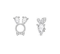 Pearl Ring Easter Bunny Carrot Earrings Rabbit Carrot Stud Earrings Cute Animal Jewelry for Women Girls Kids Gifts Women Earrings Mother Valentine's Day Gifts (Silver, One Size)