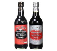 Pearl River Bridge Dark and Light Soy Sauce Combo Set Naturally Brewed 500ml (Pack of 2)