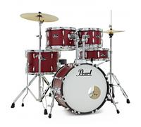 Pearl Roadshow 5pc Compact Drum Kit w/Sabian Cymbals Matte Red