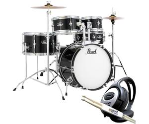 Pearl Roadshow RSJ465C C31 Junior Battery - Black + Keepdrum Headphones