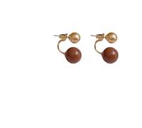Pearl Round Ball with Ear Studs at The Front and Back Exquisite Fashionable Gentle Versatile and High-End Women's Ear Jewelry