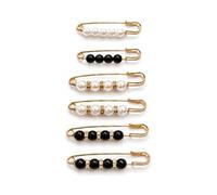 Pearl Safety Pins for Clothes Flower Brooch Button Pins for Women Adjustable Waist Tightener for Pants, Dresses, Sweaters, Cardigans & Scarves, Clothing Accessory, alloys, no gemstone