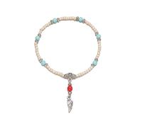 Pearl Shell Anklet Bracelet Angel Wing Star Anklet Conch Heart Beads Foot Chain Turquoise Hawaii Puka Summer Beach Jewelry for Women Girls (Style E)