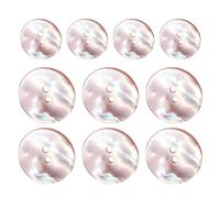 Pearl Shell Buttons for Sewing, Real Shell Nails, Round, with Holes, for Cardigans, Suits, Jackets, Made from Margaritifera, River Shells, Diameter 1.5 cm, White with Natural Stripes