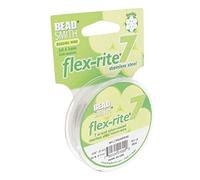 Pearl Silver Flex Rite Beading Stringing Wire .020 Inch 30 Feet Nylon Coated Stainless Steel 7 Strand Tigertail 26.9lb Break