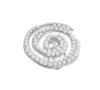 Pearl Spiral Swirl Statement Ring Stainless Steel Faux Pearls Halo Large Geometric Round Conch Snail Adjustable Open Finger Rings Engagement Promise Bands Comfort Fit Fashion Summer Sea Beach Jewelry