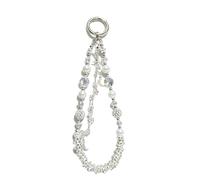 Pearl Square Diamond Phone Chain Moon Pendant Lanyard Strap