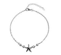 Pearl Starfish Anklet Bracelet Minimalist Faux Pearl Summer Beach Foot Chain Jewelry for Women Girls (Silver)