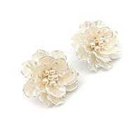 pearl stud handmade elegant statement flower acrylic petal big for women high-end earrings