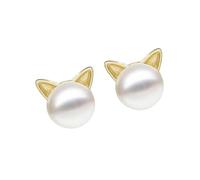 Pearl Studs Earrings Copper Allergy Resistant Necklace or Ear Studs Women and Men White Gold