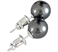 Pearl Studs Gift Tahitian Black Pearl Stud Earrings For Women Artificial Pearl Stud Silver Round Pearl Earring Round Black Tahitian Artificial Pearl