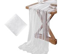 Pearl Table Runner, Pearl Lace Tablecloth, White Elegant Shimmering Wedding Romantic Soft Sheer Wrinkle-Free Tulle Fabric for Veil, Bridal Shower, Anniversary