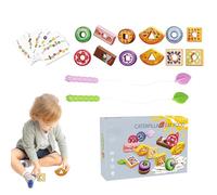Pearl to Wear - Sensory Wear Game, Eye -Main Coordination Development | Colorful Wooden Shape Kit, Thread Activities, Skill Development Game for All-P