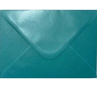 Pearl Turquoise Blue Greeting Card Envelopes to Fit A5 Greetings Card or A4 Card Fold in Half for Invitation Wedding Birthday Party Crafts 152x216mm - 15 Envelopes (Pearl Turquoise Blue)