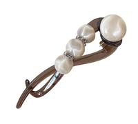 Pearl Twist Hair Clip - Elegant, Non-Slip, Large Jaw Clip, Fashionable Styling Accessory with Pearl Decor, Secure Ponytail Holder for Thick Hair, Durable Gift Piece for Mother's Day