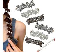 Pearl Twisted Hair Wire Pony Hair Tie, Women Soft Braided Elastic Spiral Hairs Ties, Hairband with Delicate Pearls and Trendy Twist Design, for Everyday Wear Special Occasions (6PCS)